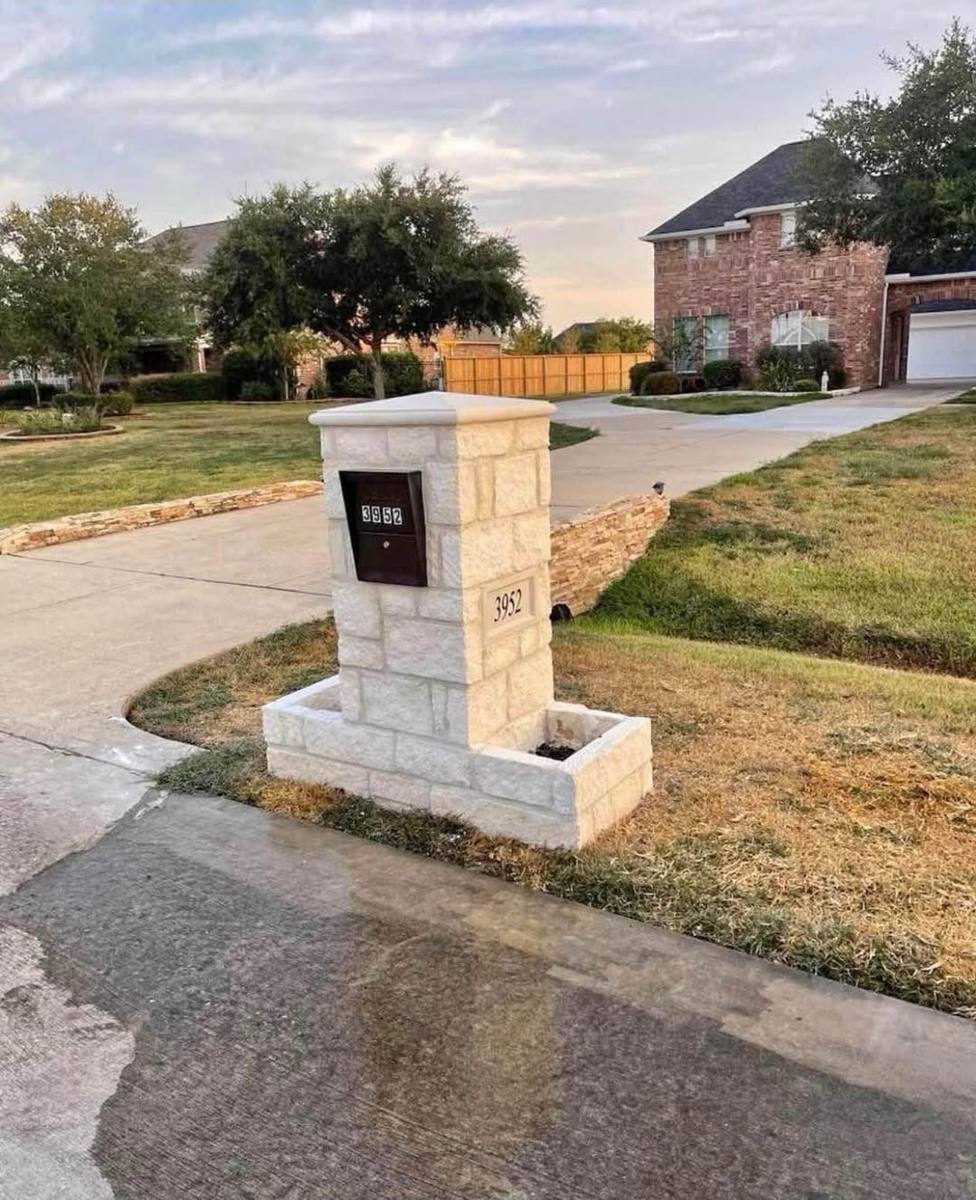 Brand new mailbox installation at residential curb DFW