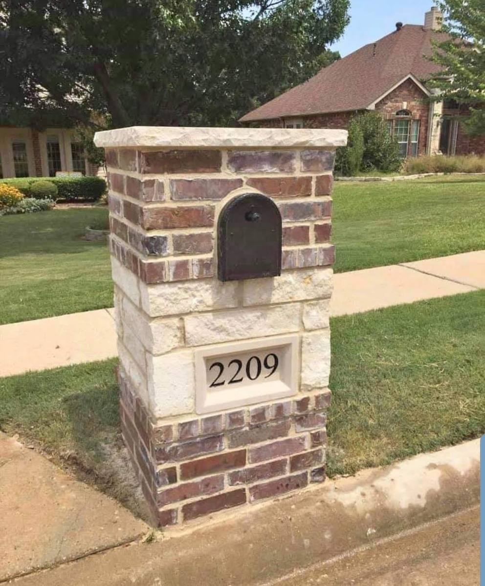 Decorative estate-style mailbox at luxury home
