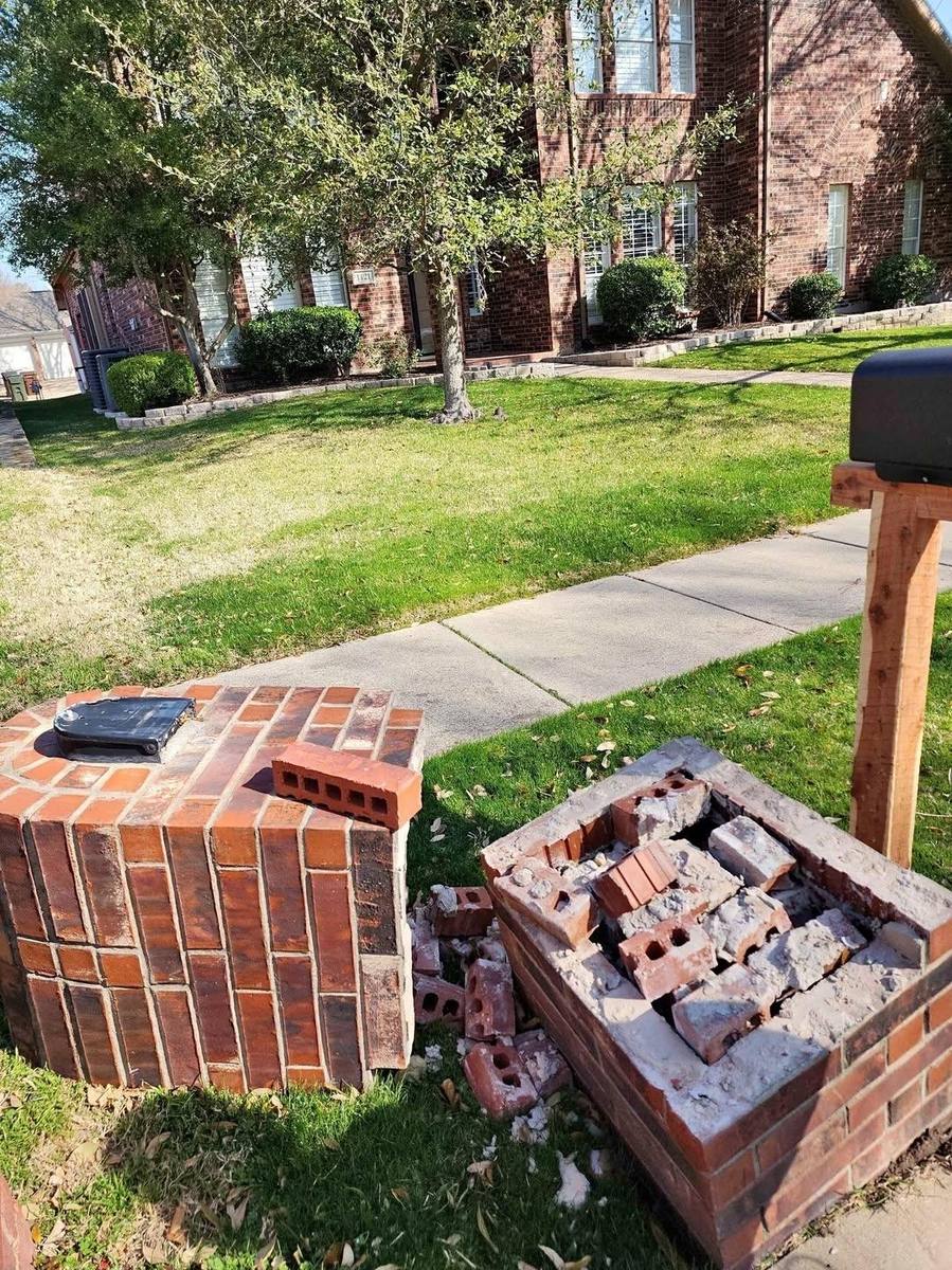 New mailbox post installed at curb DFW